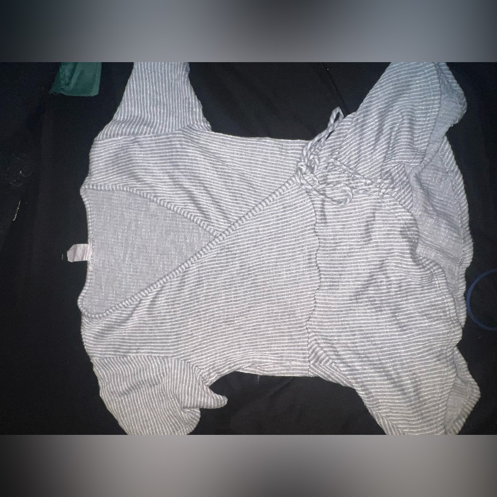 Low cut grey blouse